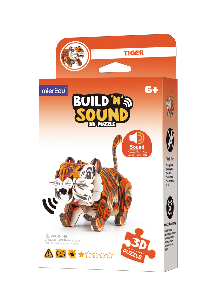 MierEdu - Build 'N' Sound 3D Puzzle Tiger - packaging