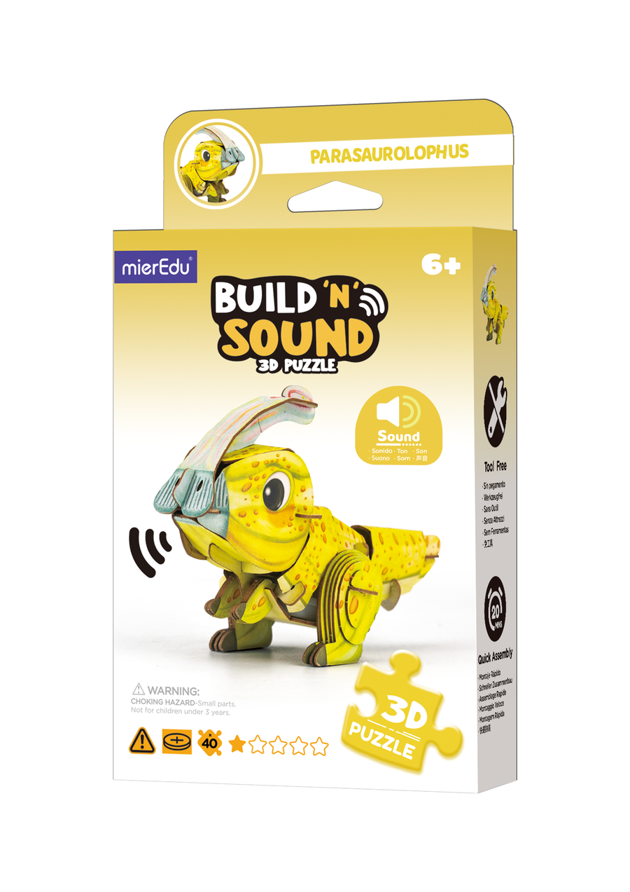 MierEdu - Build 'N' Sound 3D Puzzle Parasaurolophus - packaging