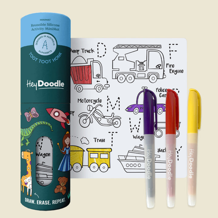 HeyDoodle - Toot Toot Honk Mini Colouring & Doodle Mat