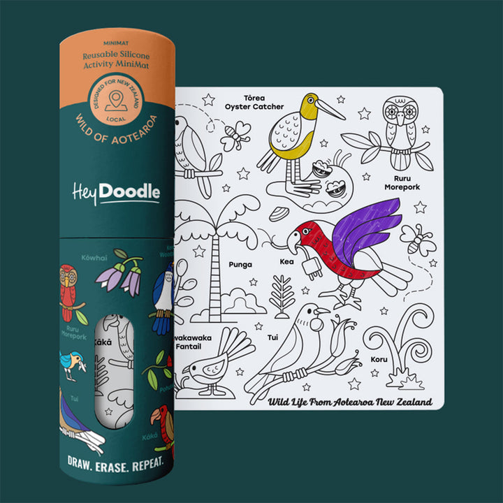 HeyDoodle - Wild of Aotearoa Mini Colouring & Doodle Mat