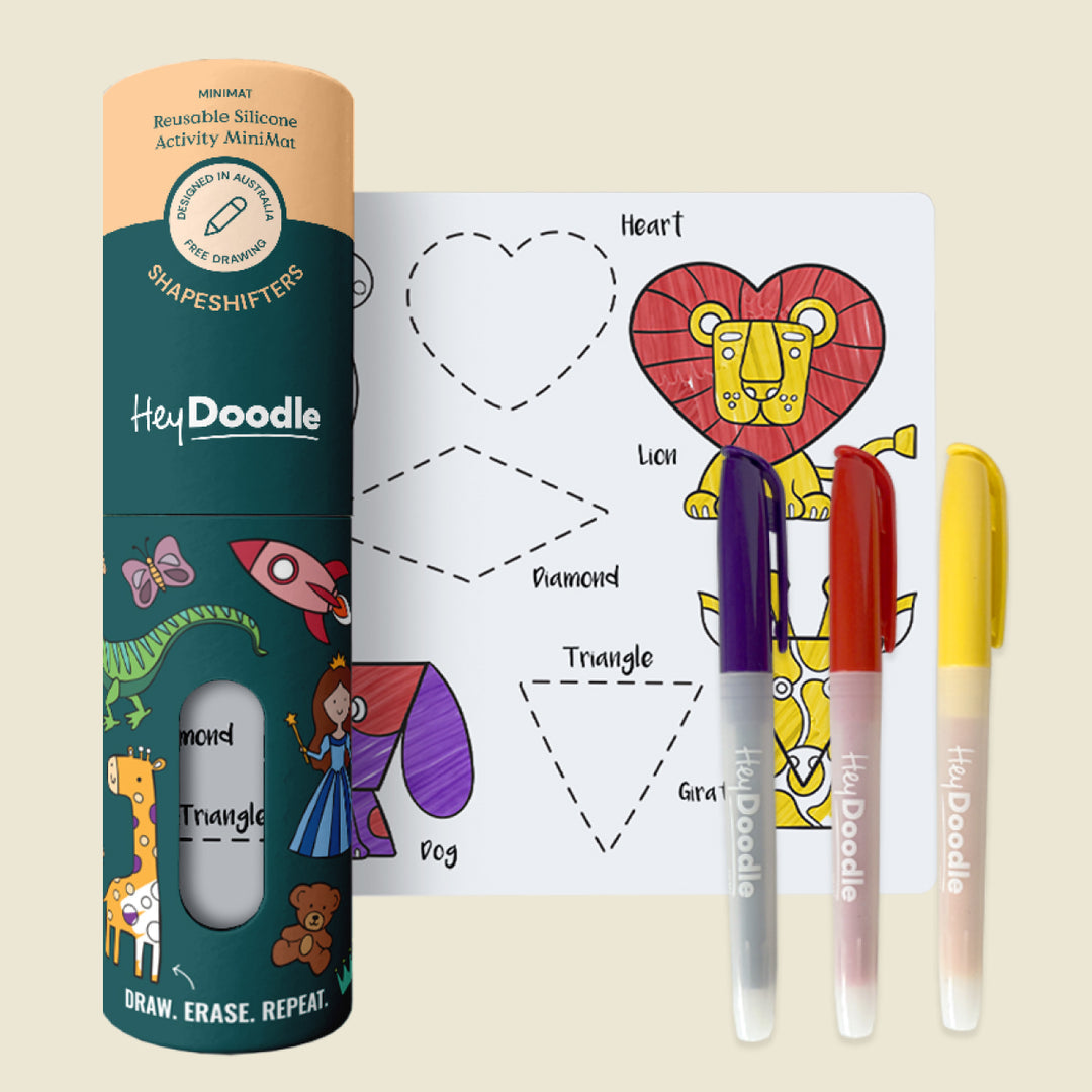 HeyDoodle - ShapeShifters Mini Colouring & Doodle Mat