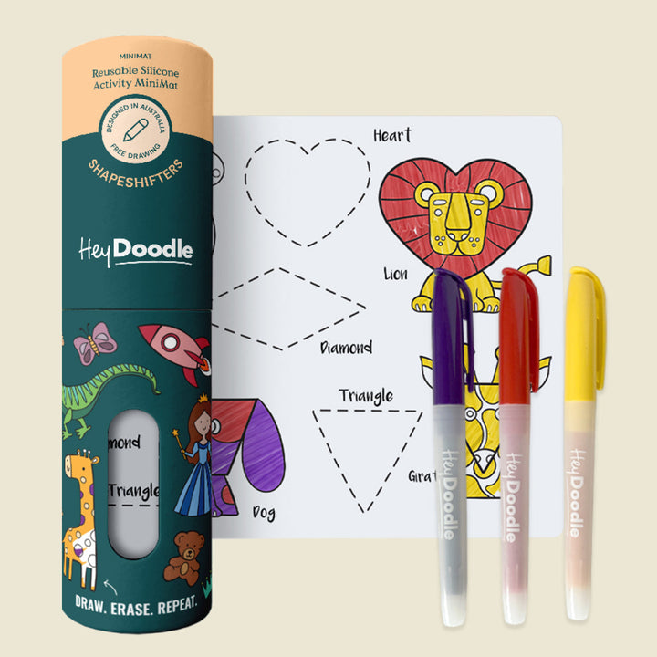 HeyDoodle - ShapeShifters Mini Colouring & Doodle Mat