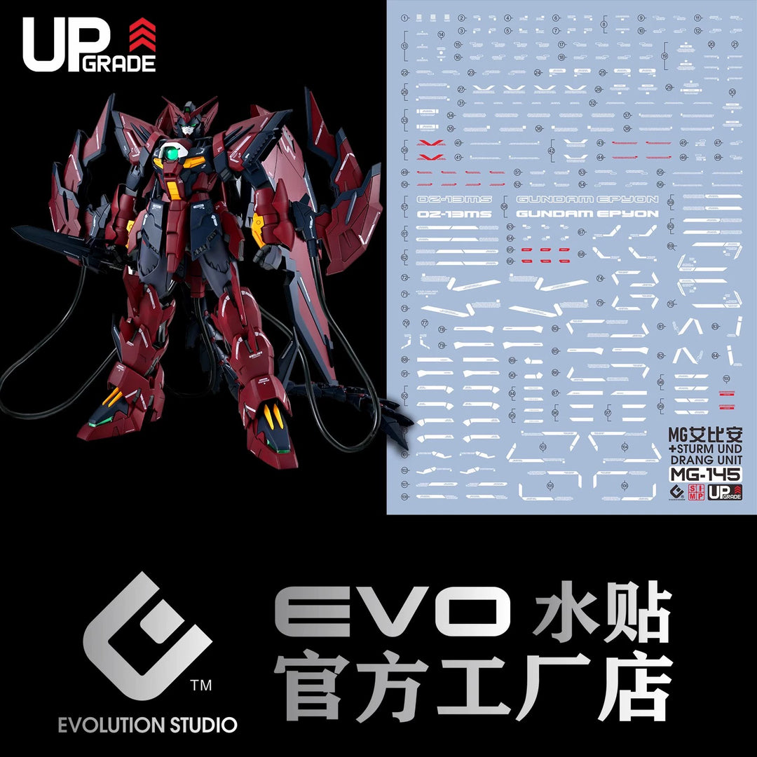 EVO Decal - MG 1/100 Gundam  Epyon + Sturm Und Drang Unit - Fluorescent