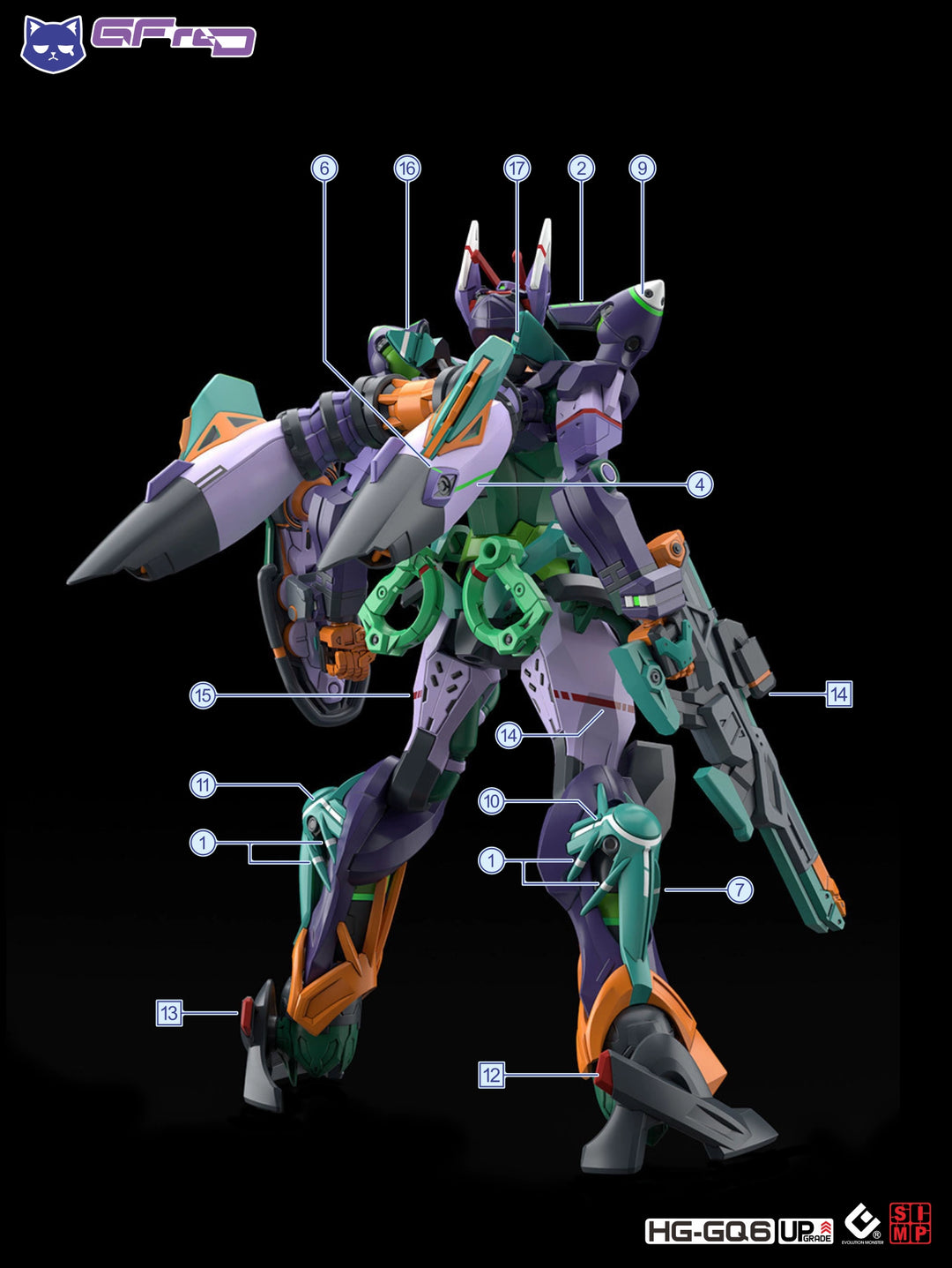 EVO Decal - HG 1/144 GQuuuuuuX GFreD - Fluorescent