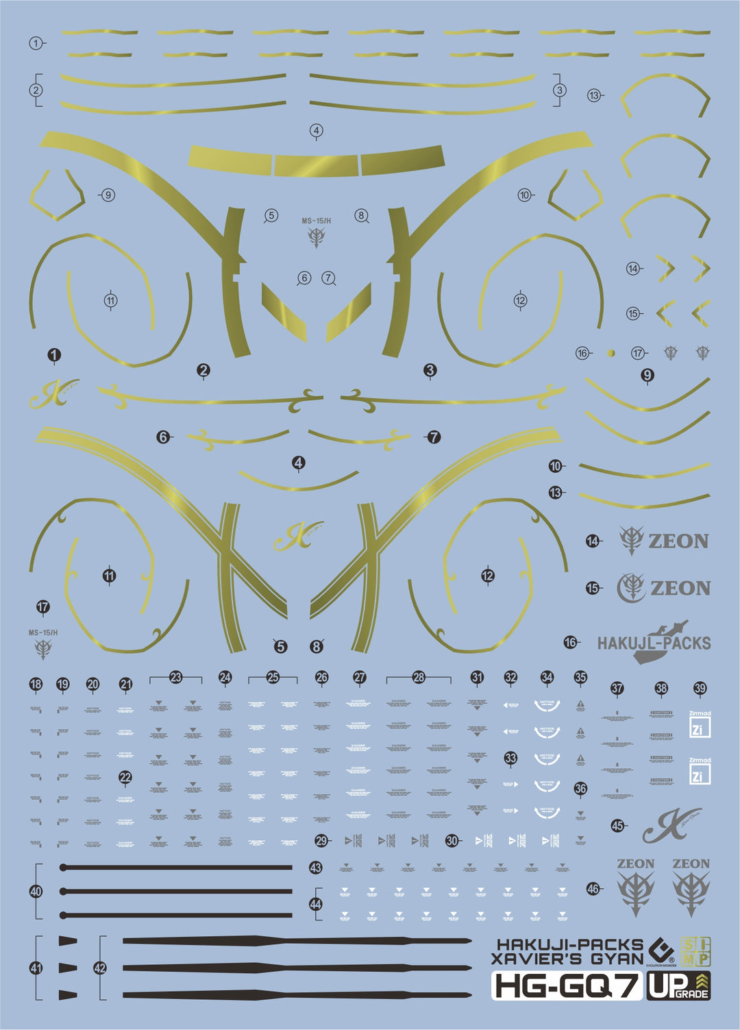 EVO Decal - HG 1/144 GQuuuuuuX Hrkuji-prcks Xavier's Gyan