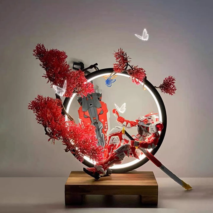 Model Kit and Figures Dimmable LED Display Stand (Gundam Astray Red)