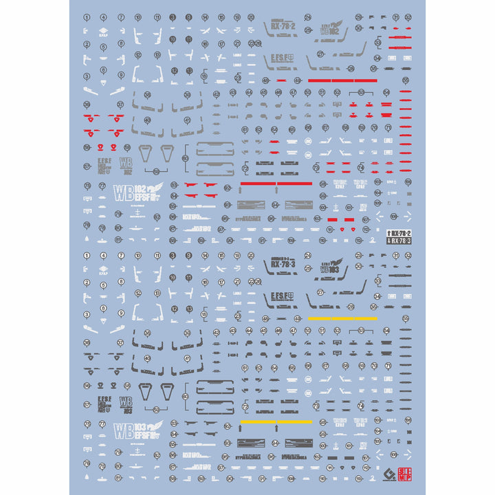 EVO Decal - RG 1/144 Rx-78-2 (Ver 2.0) - Fluorescent