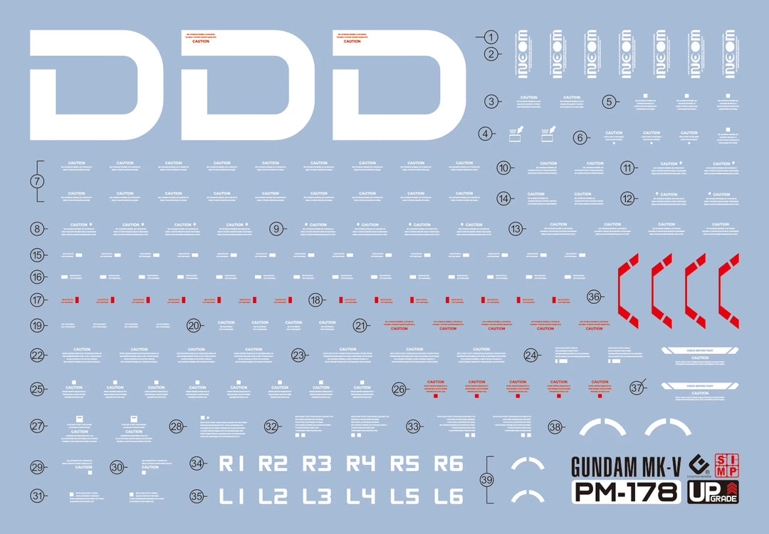 EVO Decal - MG 1/100 Gundam MK-V - Fluorescent