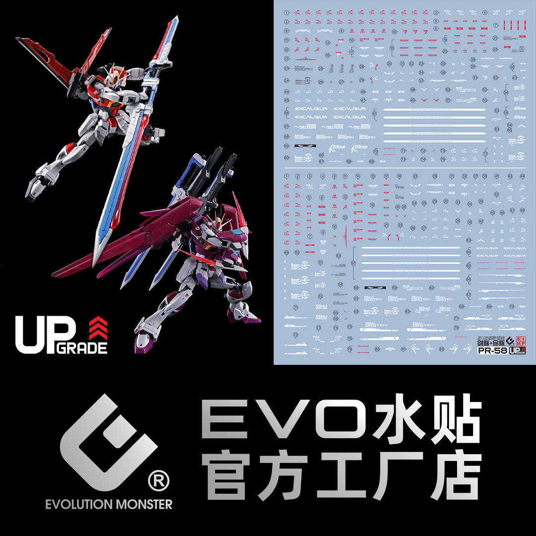 EVO Decal - RG 1/144 Sword Impulse + Destiny Impulse Gundam 2 in 1 - Fluorescent