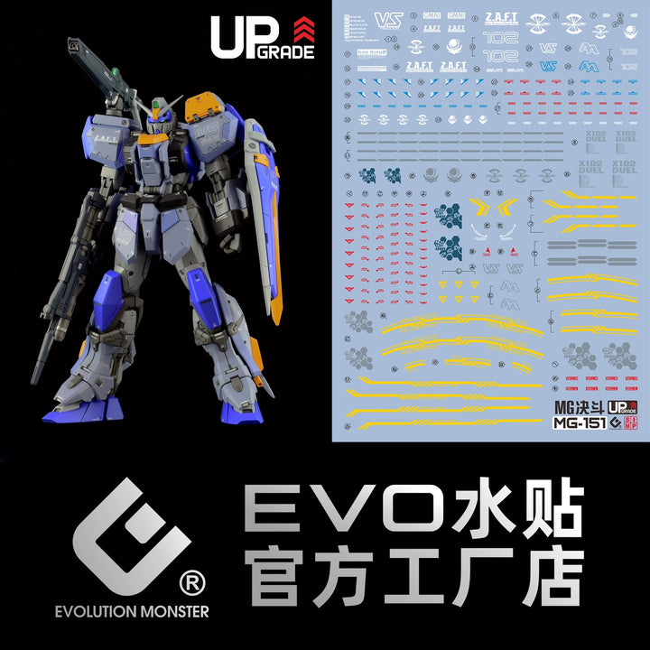 EVO Decal - MG 1/100 Gundam Duel - Fluorescent