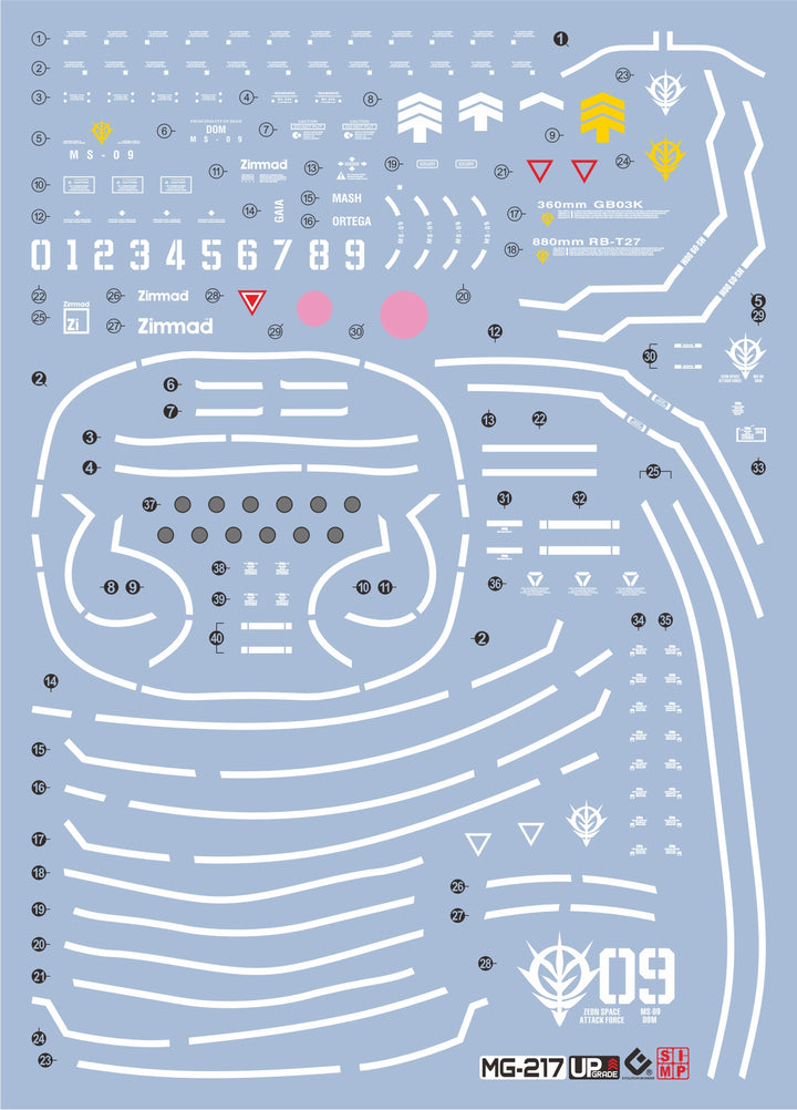 EVO Decal - MG 1/100 Gundam Dom - Fluorescent