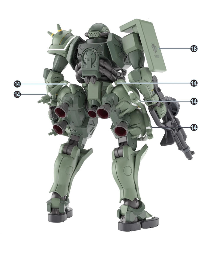 EVO Decal - HG 1/144 GQuuuuuuX Zaku For Green Zaku, Chars's Zaku, Military Police Zaku - Fluorescent