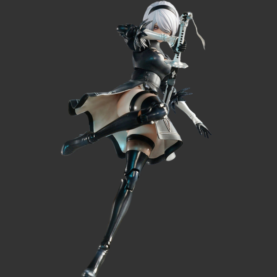 Animaster & 核金重构 - 1/9 NieR:Automata Figma 2B Soft Rubber Appearance Action Figures [PRE-ORDER]