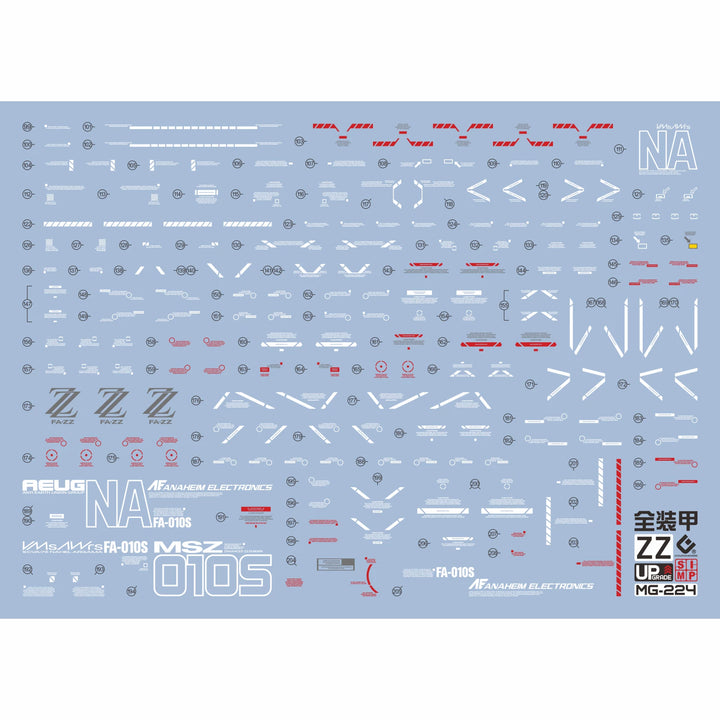 EVO Decal - MG 1/100 Gundam Full Armor ZZ Gundam Ver. Ka - Fluorescent