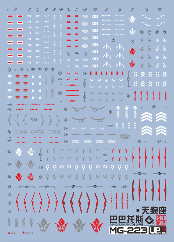 EVO Decal - MG 1/100 - Barbatos Lupus- Fluorescent