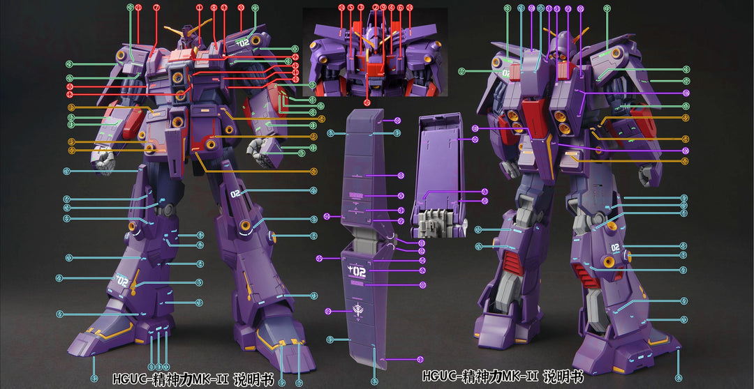 Xueyan Decals - HG 1/144 Psycho Gundam Mark-Ⅱ- Fluorescent