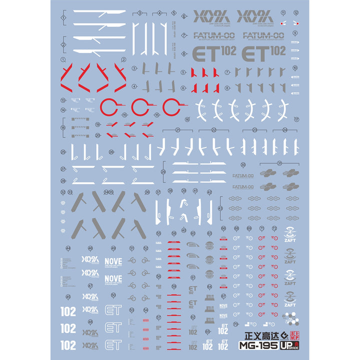 EVO Decal - MG 1/100 Justice Gundam - Fluorescent