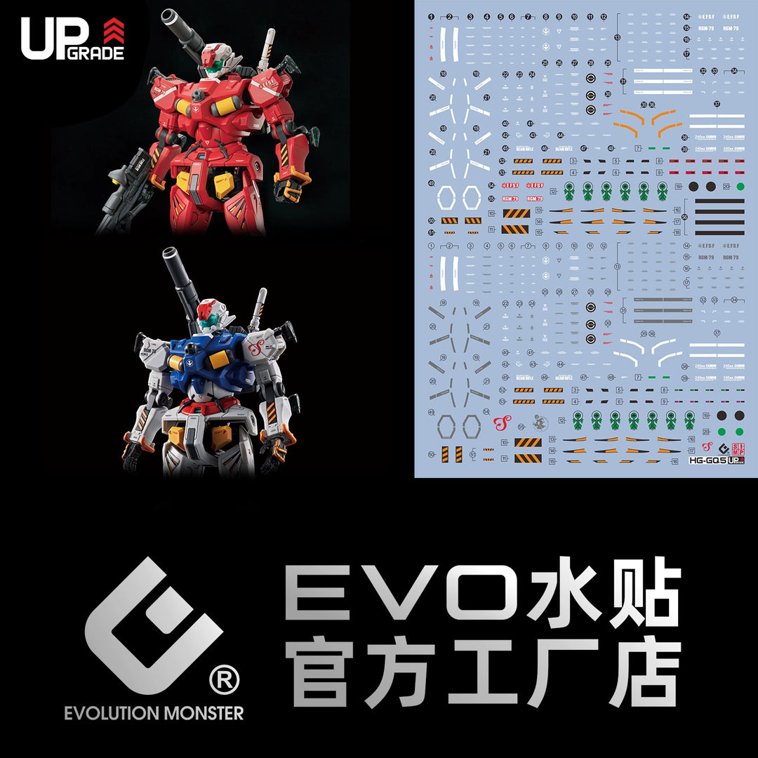 EVO Decal - HG 1/144 GQuuuuuuX Light-type Guncannon & Sayla‘s Light-type Guncannon 2 in 1 - Fluorescent