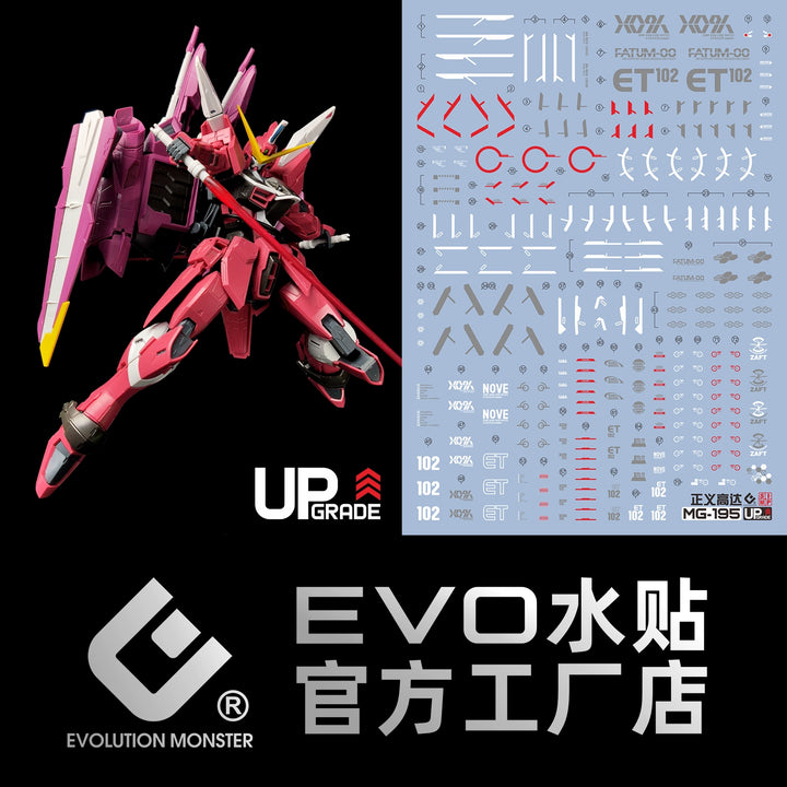 EVO Decal - MG 1/100 Justice Gundam - Fluorescent