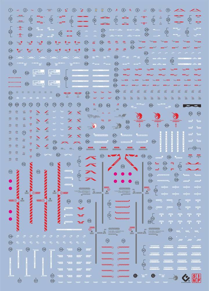 EVO Decal - RG 1/144 Full Armor Unicorn Gundam - Fluorescent