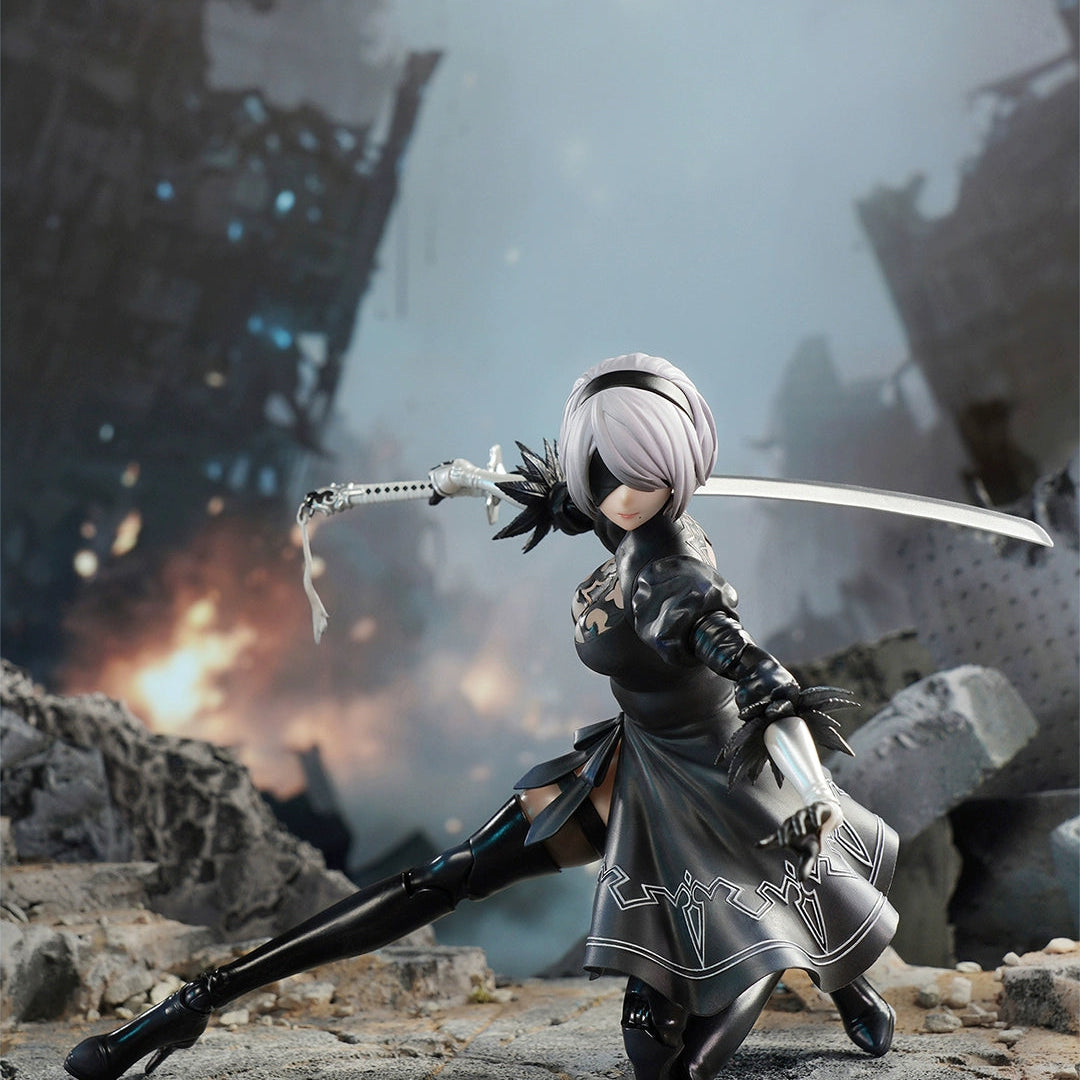 Animaster & 核金重构 - 1/9 NieR:Automata Figma 2B Soft Rubber Appearance Action Figures [PRE-ORDER]