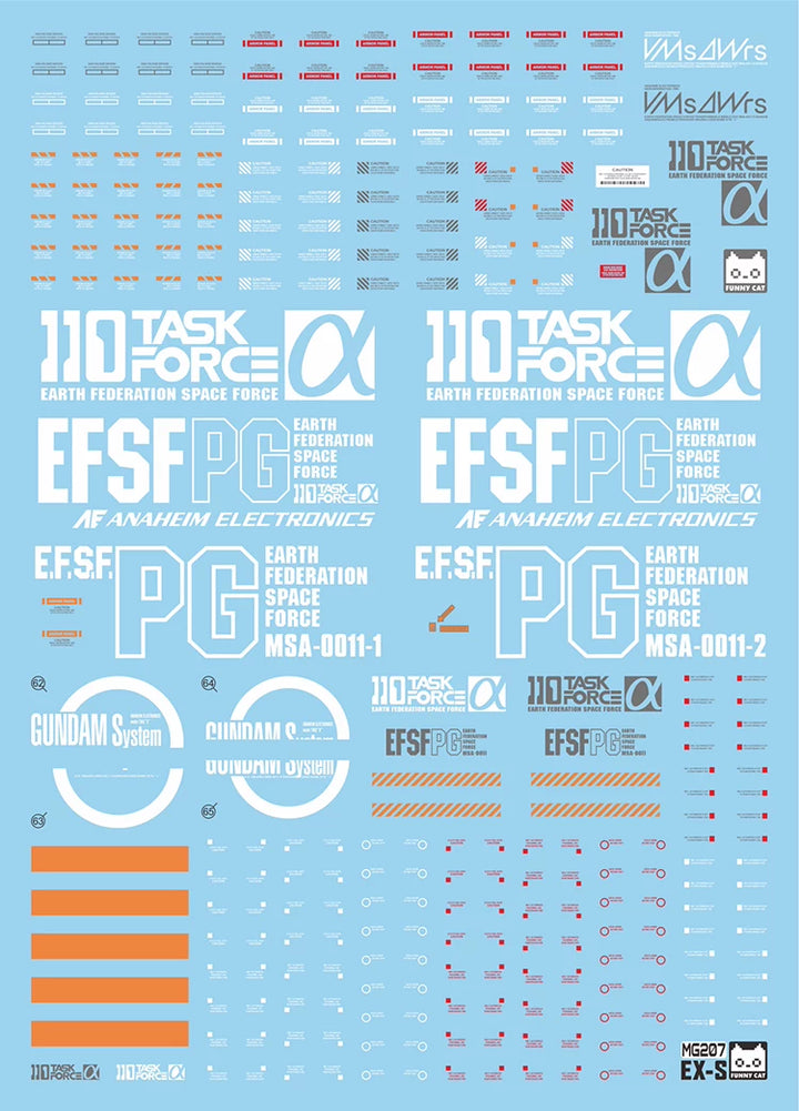 EVO Decal - MG 1/100 Gundam EXS1.5 EX-S - Fluorescent