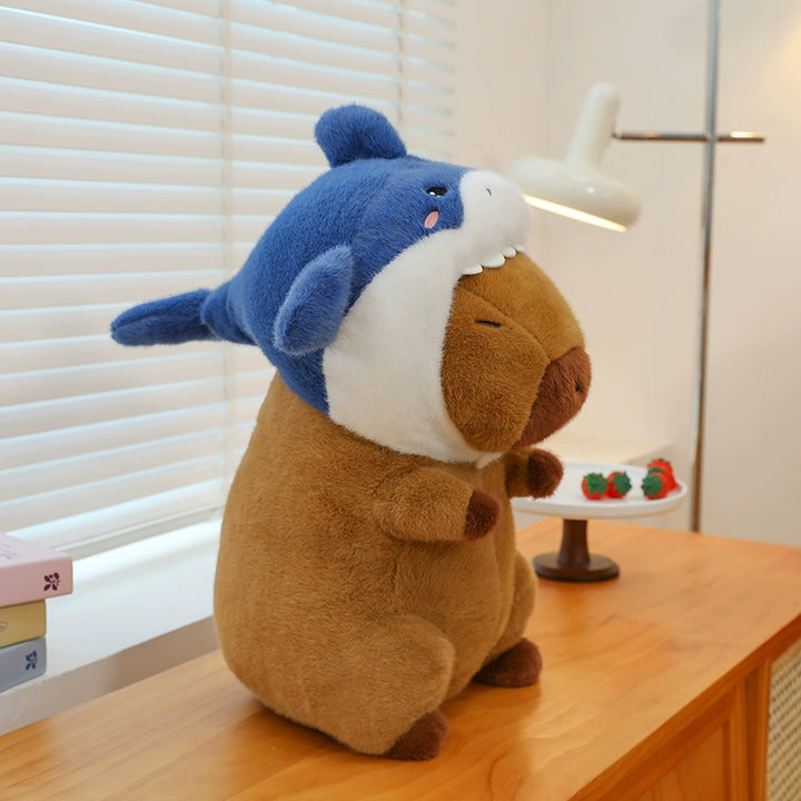 Cuddly Capybara Shark Hat Plush - 35CM
