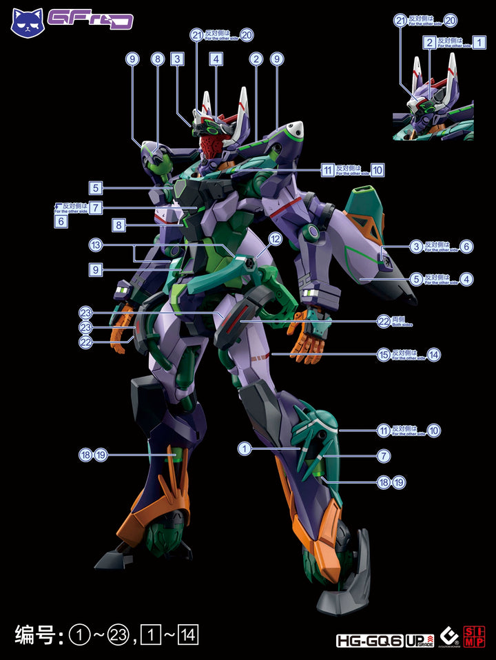 EVO Decal - HG 1/144 GQuuuuuuX GFreD - Fluorescent