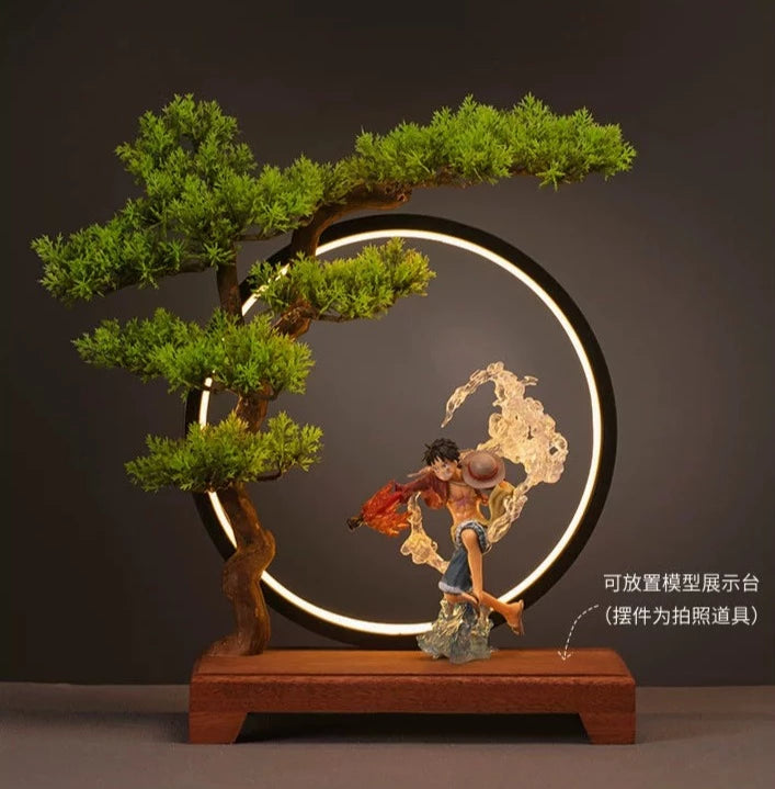 Model Kit and Figures Dimmable LED Display Stand (Bonsai) - Green Pine (Gundam Astray Red)