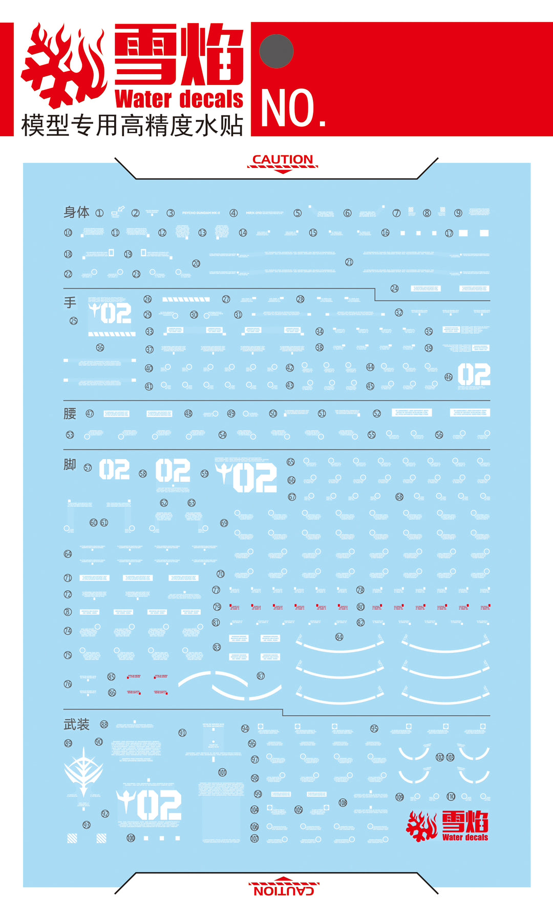 Xueyan Decals - HG 1/144 Psycho Gundam Mark-Ⅱ- Fluorescent
