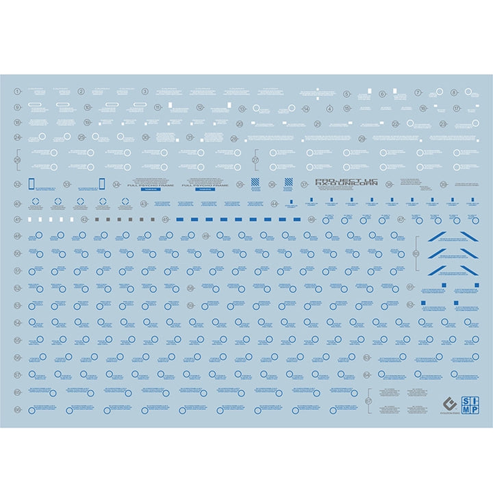 EVO Decal - PG 1/60 Perfect Unicorn (Blue) - Fluorescent