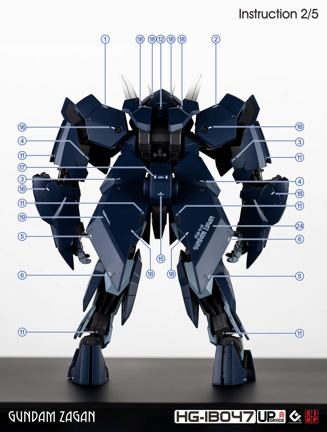 EVO Decal - HG 1/144 Gundam Zagan - Fluorescent