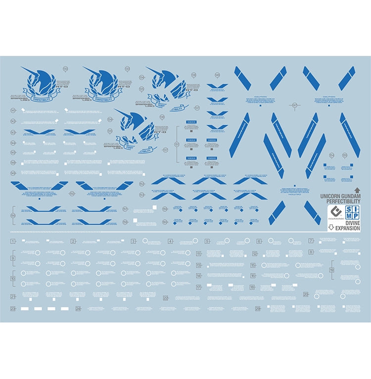 EVO Decal - PG 1/60 Perfect Unicorn (Blue) - Fluorescent
