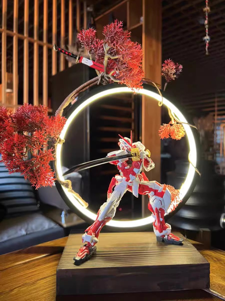 Model Kit and Figures Dimmable LED Display Stand (Gundam Astray Red)