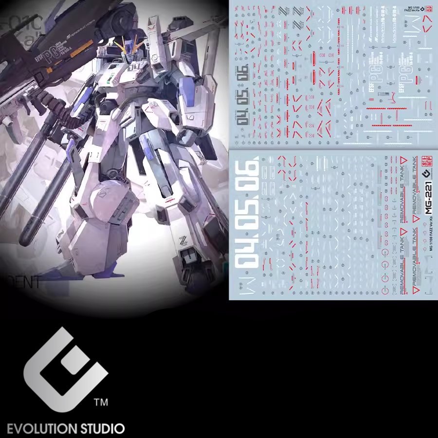 EVO Decal - MG 1/100 Gundam FAZZ FA-010-A - Fluorescent