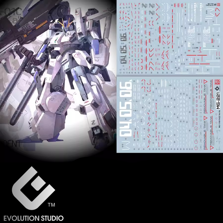 EVO Decal - MG 1/100 Gundam FAZZ FA-010-A - Fluorescent