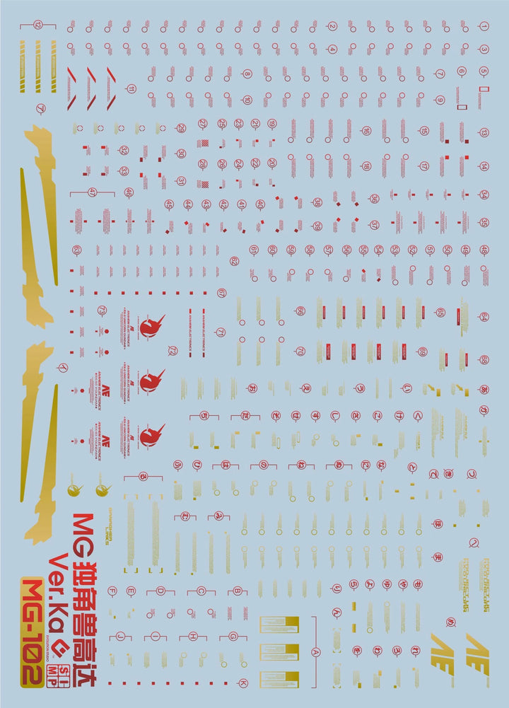 EVO Decal - MG 1/100 Gundam RX-0 Unicorn (Ver.Ka)