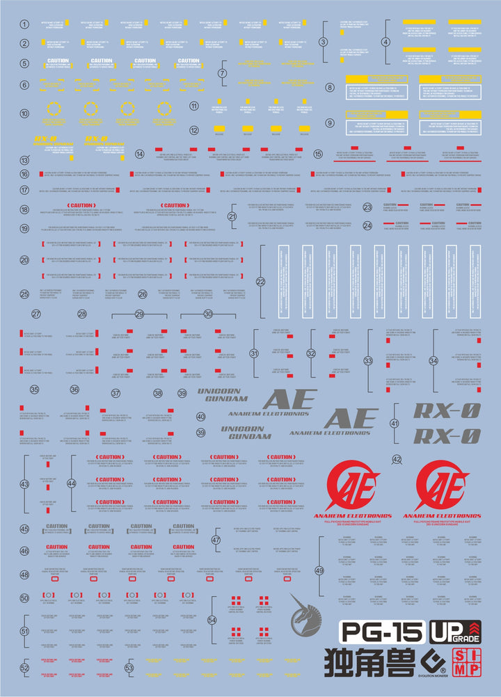 EVO Decal - PG 1/60 RX-0 Unicorn - Fluorescent