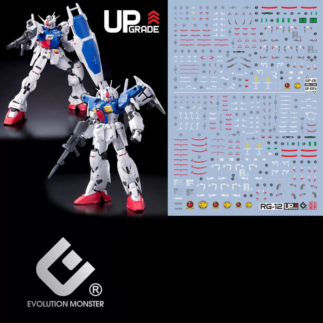 EVO Decal - RG12 1/144 Gundam GP01 And GP01Fb - Fluorescent