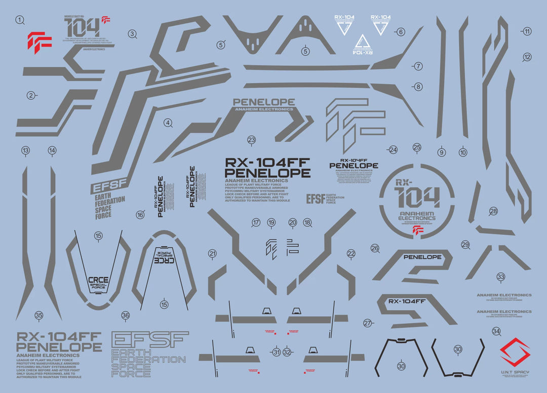 EVO Decal - HG 1/144 Penelope - Fluorescent