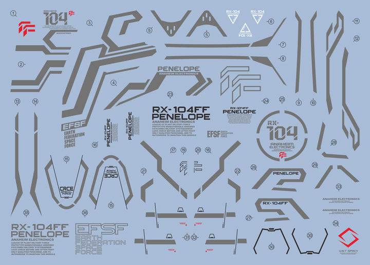 EVO Decal - HG 1/144 Penelope - Fluorescent