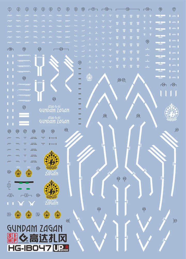 EVO Decal - HG 1/144 Gundam Zagan - Fluorescent