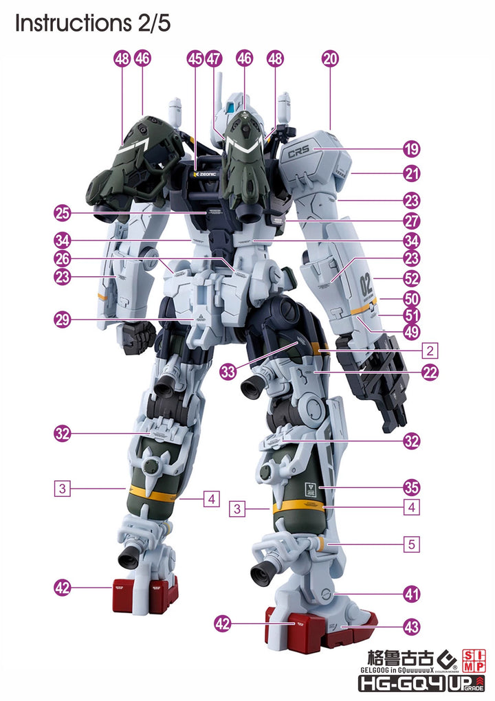 EVO Decal - HG 1/144 GQuuuuuuX  Gelgoog 2 In 1 - Fluorescent