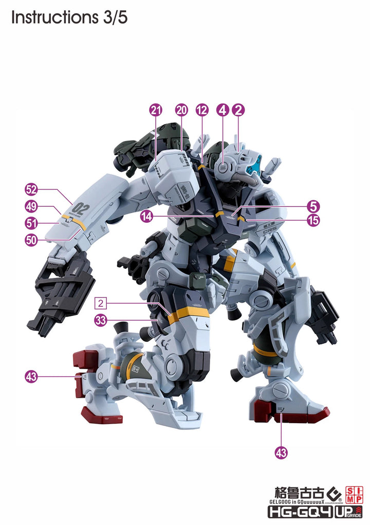 EVO Decal - HG 1/144 GQuuuuuuX  Gelgoog 2 In 1 - Fluorescent