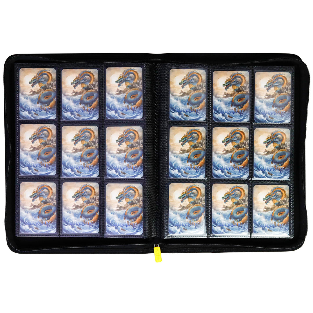 Sanseking - Black Grid 9 Pocket PU Binder with Waffle Pages