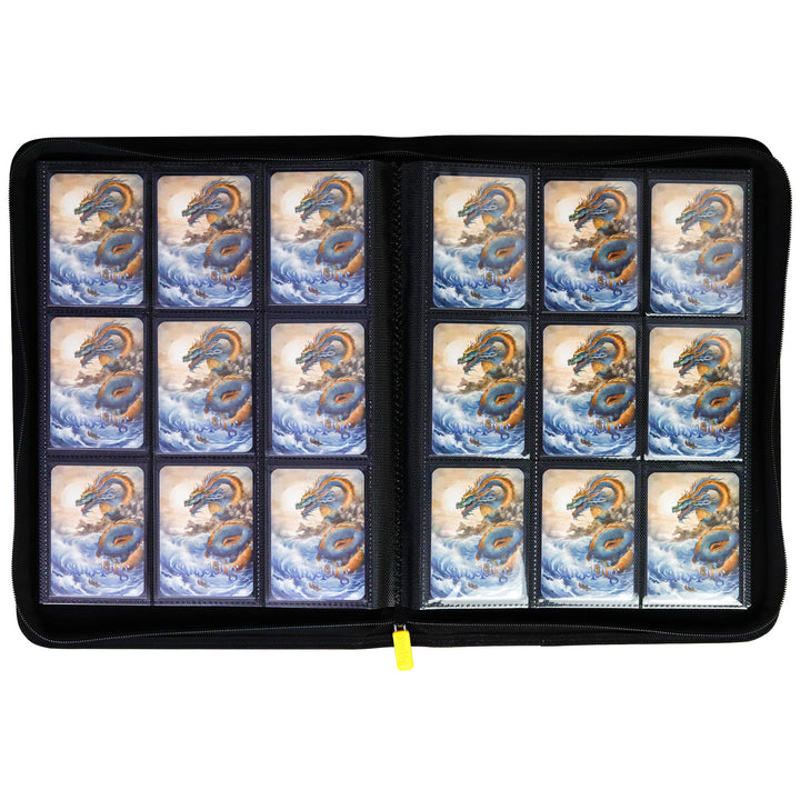 Sanseking - Black Grid 9 Pocket PU Binder with Waffle Pages