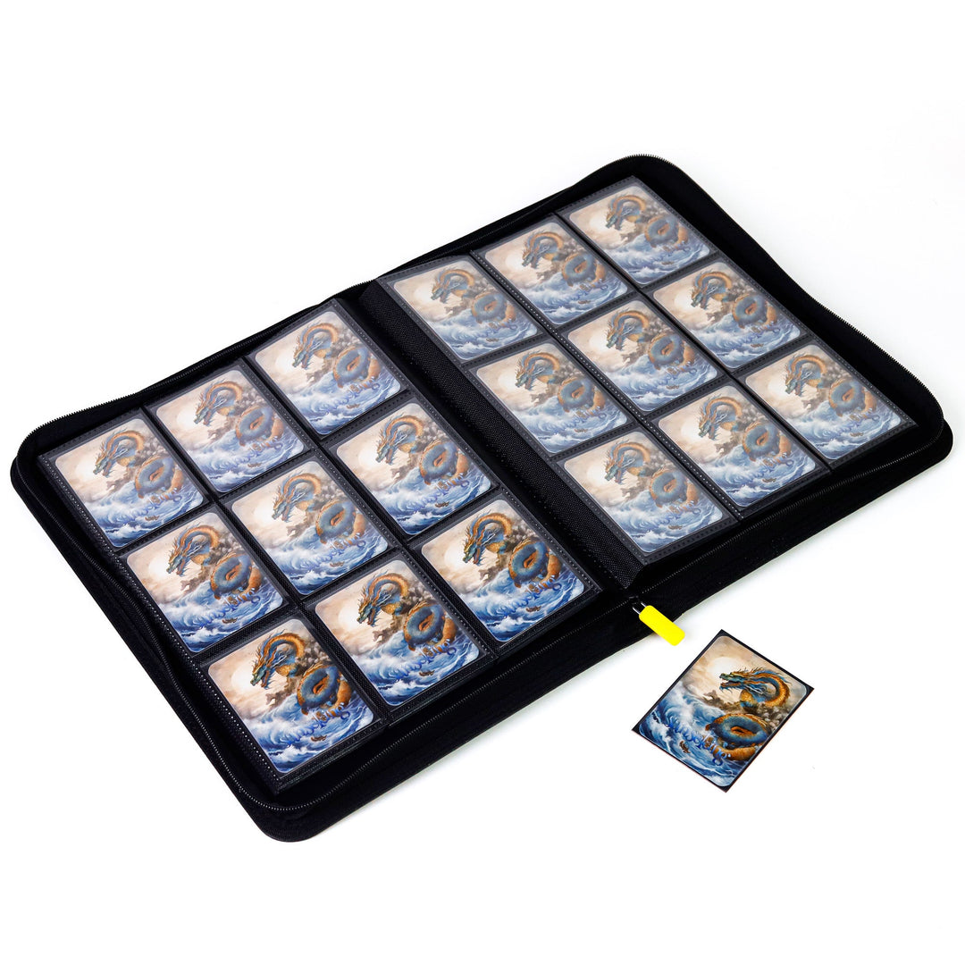 Sanseking - Black Grid 9 Pocket PU Binder with Waffle Pages