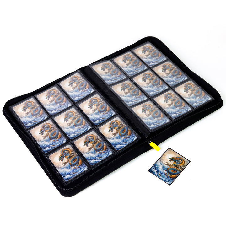 Sanseking - Black Grid 9 Pocket PU Binder with Waffle Pages