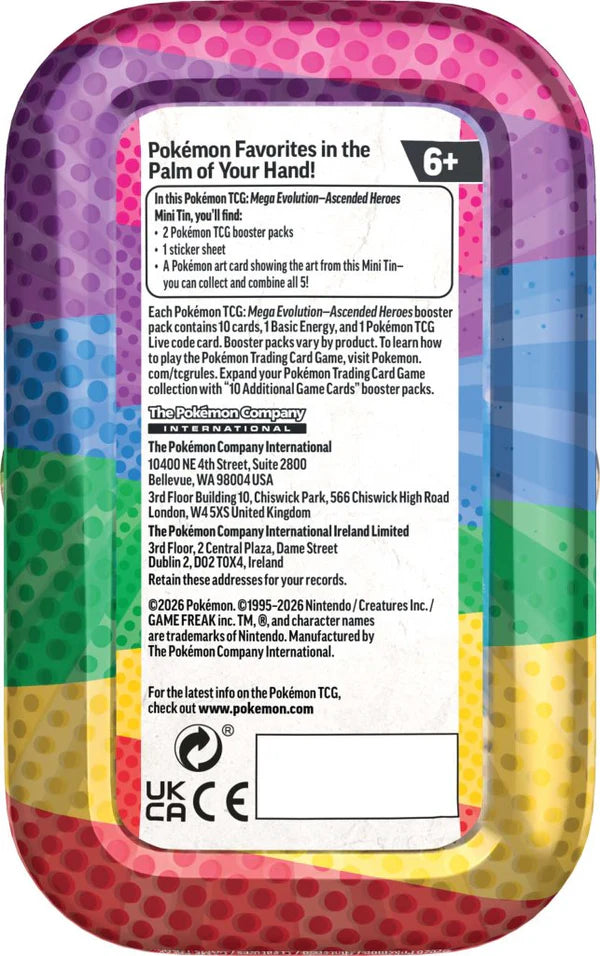 Pokemon TCG - Mega Evolution 2.5 Ascended Heroes Mini Tin (Assorted) [PRE-ORDER]