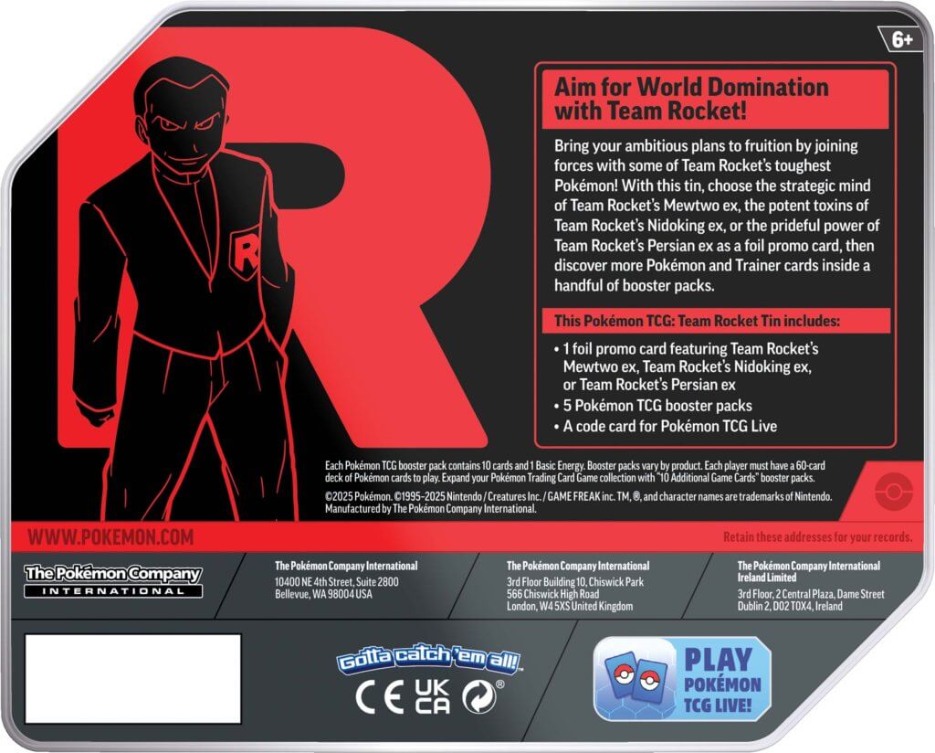 Pokemon TCG - Team Rocket Tin